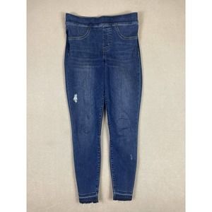 Spanx Distressed Ankle Skinny Jeans‎ Womens S Elastic Waist Mid Rise Pockets